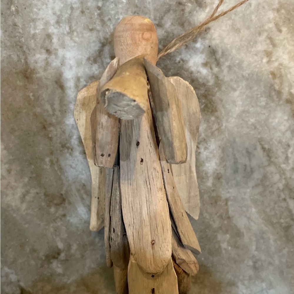 Rustic Drift Wood Angel Christmas Ornament